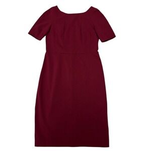 Brooks Brothers Burgundy Sheath Dress Short Sleeve Business Casual Size 6